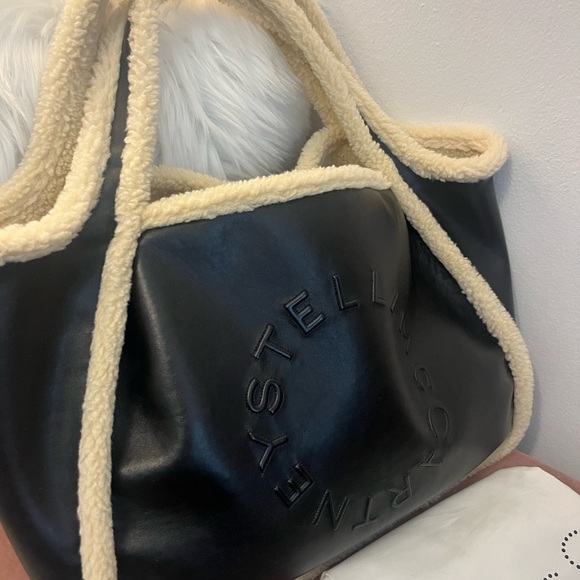 Stella McCartney black vegan and faux fur shoulder bag - Picture 10 of 13